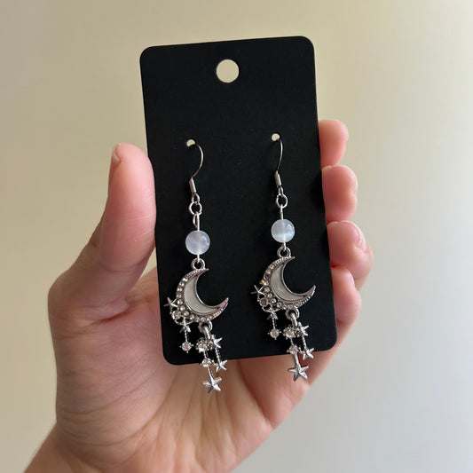 Selenite Moon Beam Earrings