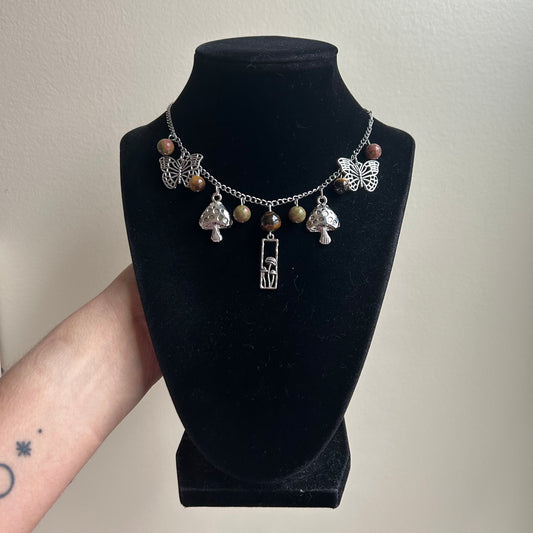 Mushroom Butterfly Necklace