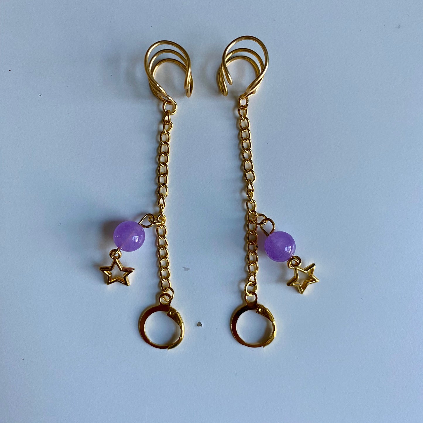 Amethyst Star LOOP Earplug Ear Cuffs *LOOPS NOT INCLUDED *