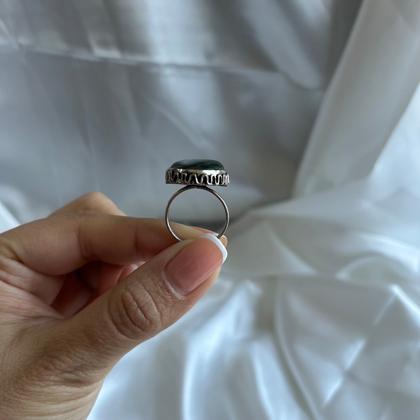 Extra Large Bloodstone Ring (Size US 7.5)