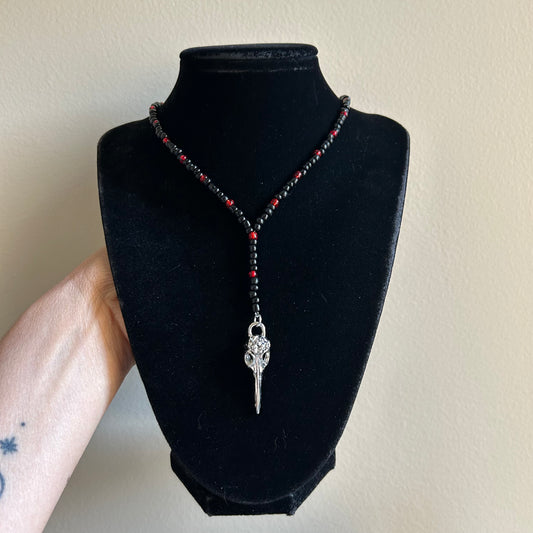 Bird Skull Lariat Necklace