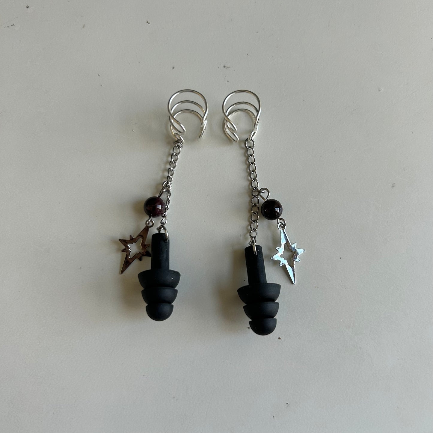 Garnet Star Earplug Ear Cuffs