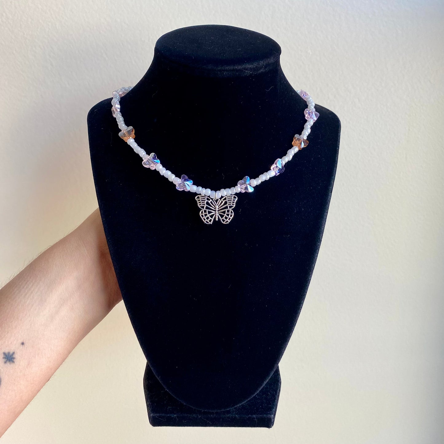 Sparkle Butterfly Beaded Necklace