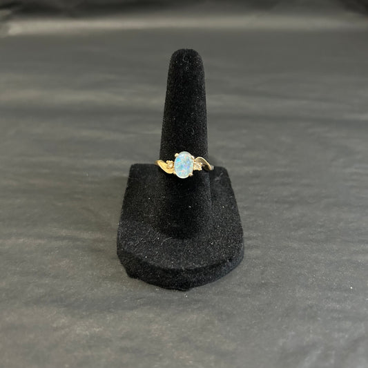 Vintage 18K HGE Fire Opal Ring (Size US 6)