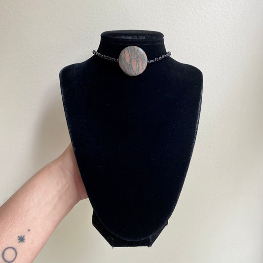 Zebra Jasper Beaded Choker