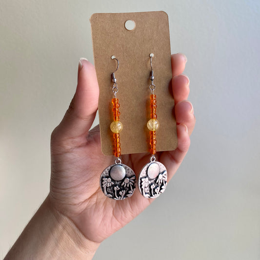 Daisy Sun Beaded Earrings