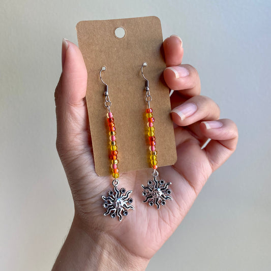 Colorful Sun Beaded Earrings