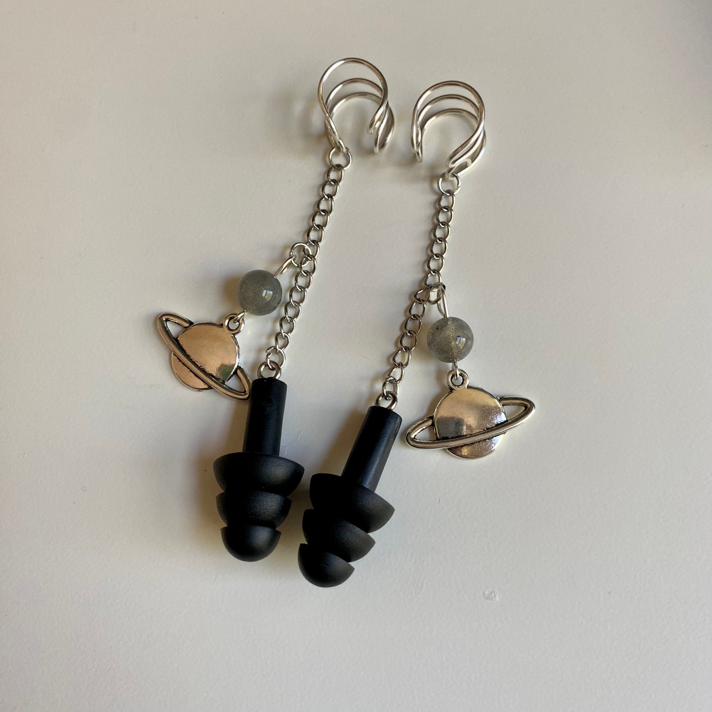 Labradorite Saturn Ear Plug Ear Cuffs