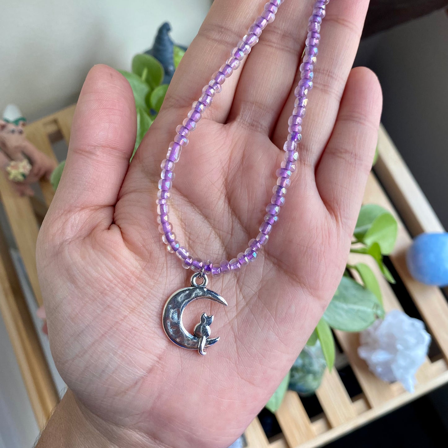 Celestial Kitty Beaded Necklace