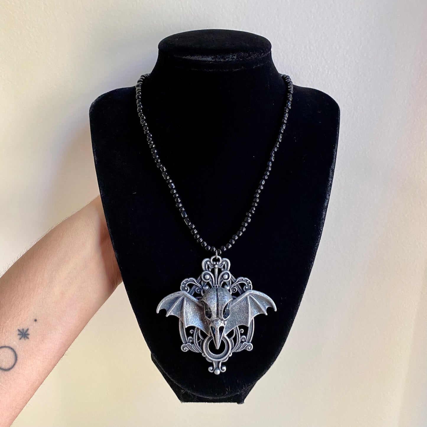 Bat Skull Beaded Necklace