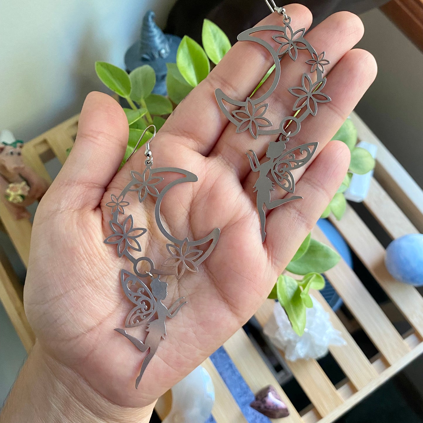 Fairy Flower Moon Earrings