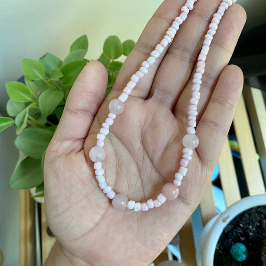 Pretty in Pink Beaded Necklace