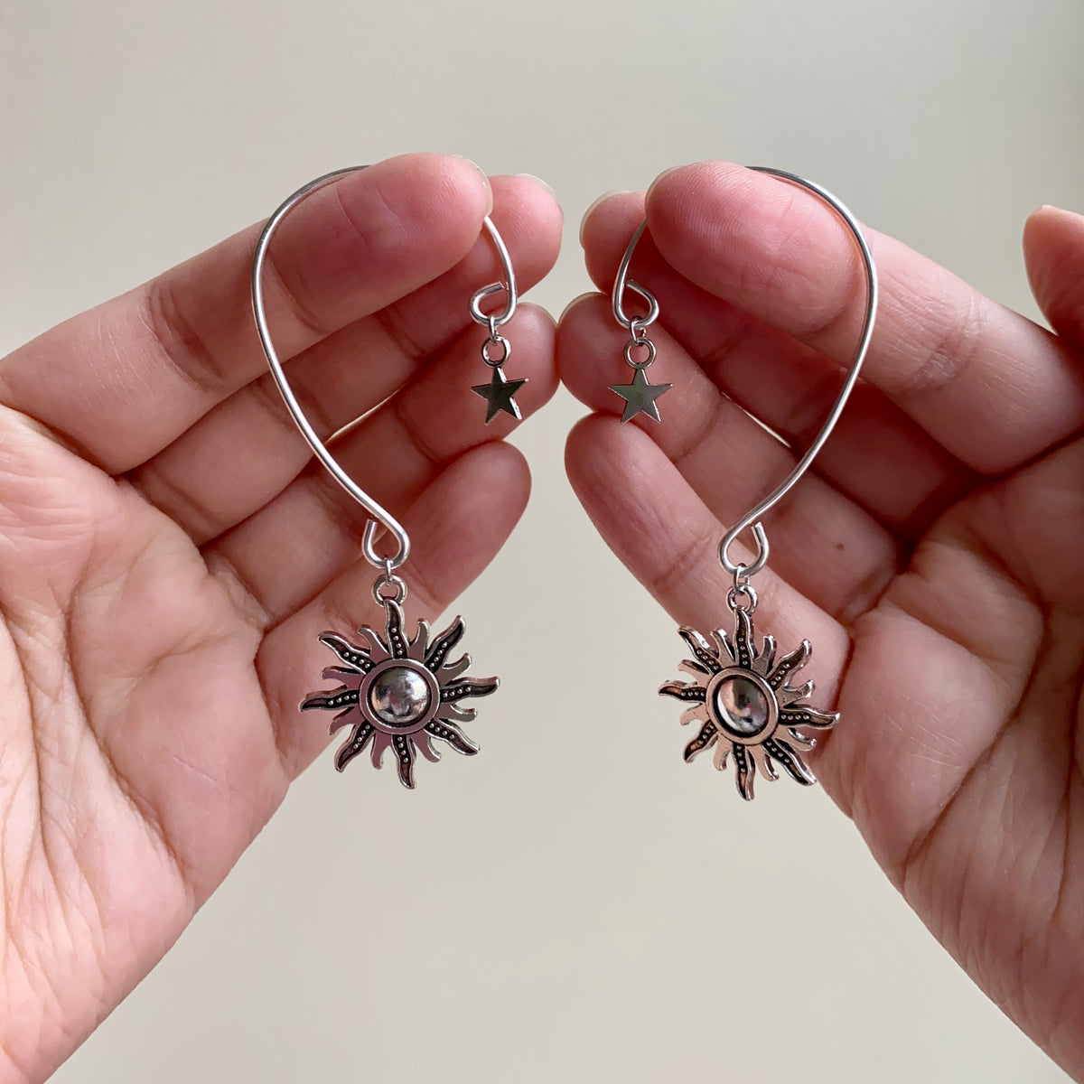 Silver Sun Ear Cuffs