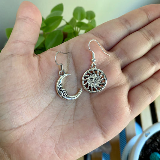 Mismatched Sun & Moon Earrings