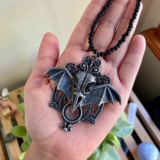 Bat Skull Beaded Necklace