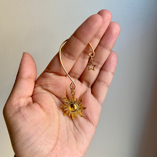 Gold Sun Ear Cuffs